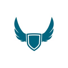 Shield with wings logo design