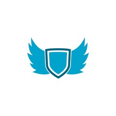 Shield with wings logo design