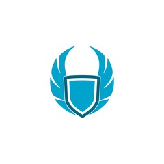 Shield with wings logo design