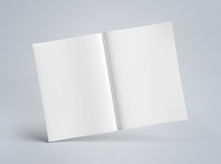 Blank A4 floating magazine Mockup isolated on white background 3D rendering