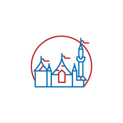 USA, castle icon. Element of USA culture icon. Thin line icon for website design and development, app development. Premium icon