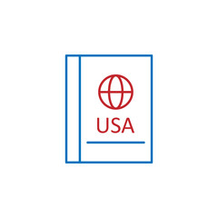 USA, PASSPORT icon. Element of USA culture icon. Thin line icon for website design and development, app development. Premium icon