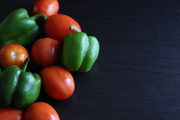 raw vegetables on a dark table