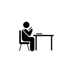 Fototapeta premium Student, phone, man icon. Element of education pictogram icon. Premium quality graphic design icon. Signs and symbols collection icon for websites, web design
