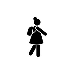 Girl, student, go, school icon. Element of education pictogram icon. Premium quality graphic design icon. Signs and symbols collection icon for websites, web design