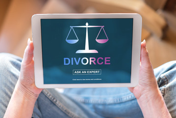 Divorce advice concept on a tablet