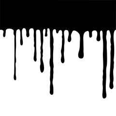   A border of a big black dripping seamless pattern