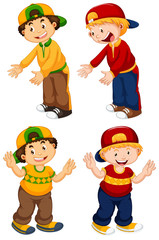 Set of urban boy character