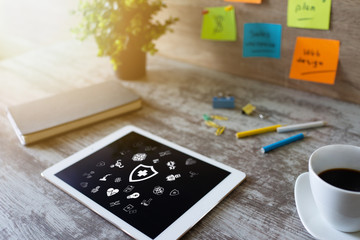 Modern medical technology and online medicine solutions. Healthcare and internet concept.