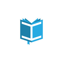 initial letter I book logo vector