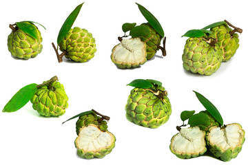 custard apple fruit (Sugar apple fruit) isolate on white background