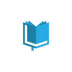 initial letter L book logo vector