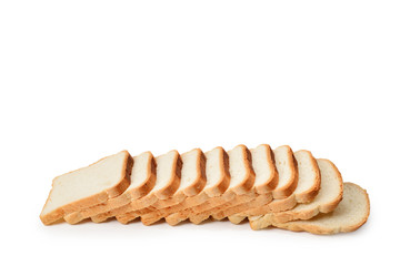 Bread slices isolated on white background.