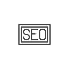 Search optimization line icon. linear style sign for mobile concept and web design. SEO sign outline vector icon. Symbol, logo illustration. Pixel perfect vector graphics