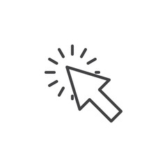 Cursor click line icon. linear style sign for mobile concept and web design. Arrow click outline vector icon. Symbol, logo illustration. Pixel perfect vector graphics