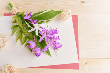 美しい　令和イメージ　紫蘭　和風　正月　年賀状(8-1）