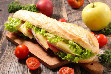 sandwich with cheese and ham