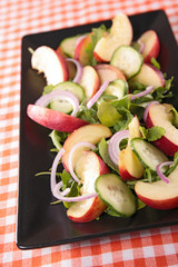 cucumber, peach and onion salad