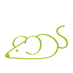 Handgezeichnete Maus in hellgrün