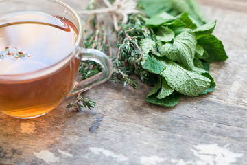 cup of tea with mint