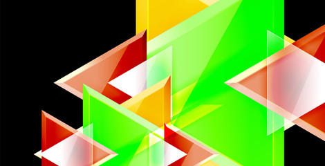 Glossy shiny triangles background