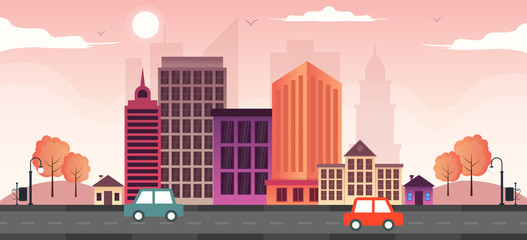 Cityscape , urban city or smart city illustration