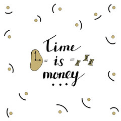 Time is money Gold Postcard
