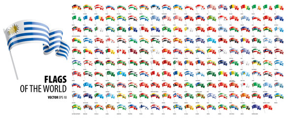 Obraz premium National flags of the countries. Vector illustration on white background