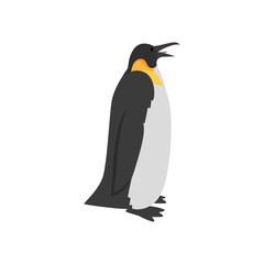 Cute Penguin Arctic Bird, Side View Vector Illustration