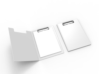 Blank Clip Folder Clipboard for Branding and Mock up. 3d render illustration.