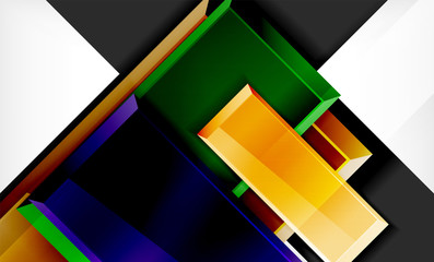 Bright colorful square shape blocks geometrical background