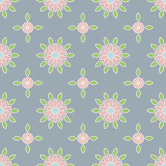 Simple flowers seamless pattern. Summer vector background EPS10