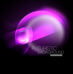 Blurred neon glowing round shapes, abstract circles and lights