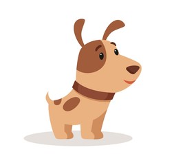 Little puppy smiles. Vector illustration on white background.