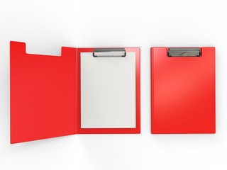 Blank Clip Folder Clipboard for Branding and Mock up. 3d render illustration.