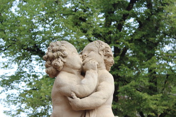 Kissing angels in the Dresden Zwinger (Germany)