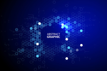 Matrix of countless blocks, big data, quantum computer concept,cloud computing.