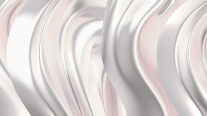 Luxurious silver background with satin drapery. 3d illustration, 3d rendering.