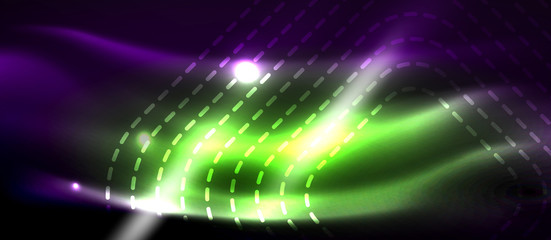 Glowing shiny neon squares abstract background, techno modern template