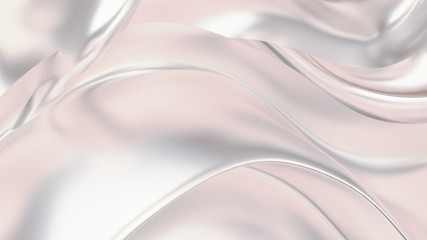 Luxurious silver background with satin drapery. 3d illustration, 3d rendering.