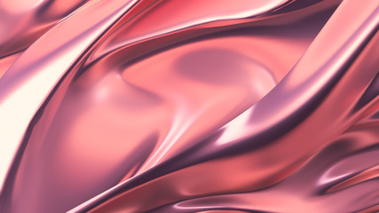 Obraz premium Luxurious pink background with satin drapery. 3d illustration, 3d rendering.