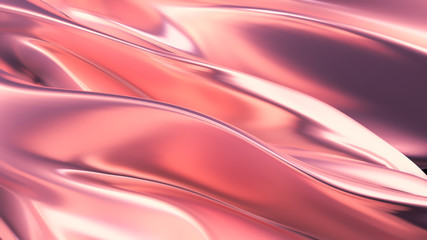 Luxurious pink background with satin drapery. 3d illustration, 3d rendering.