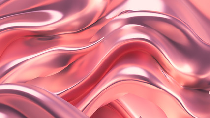 Luxurious pink background with satin drapery. 3d illustration, 3d rendering.