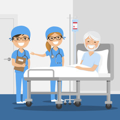 Doctor explaining diagnosis to his male patient at the hospital