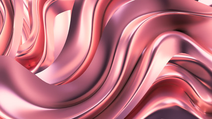 Fototapeta na wymiar Luxurious pink background with satin drapery. 3d illustration, 3d rendering.
