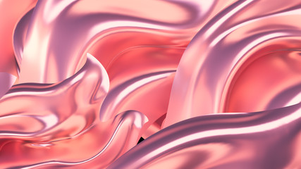 Luxurious pink background with satin drapery. 3d illustration, 3d rendering.