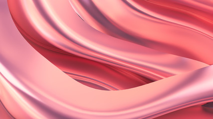 Luxurious pink background with satin drapery. 3d illustration, 3d rendering.