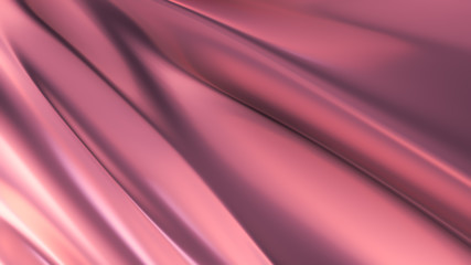 Luxurious pink background with satin drapery. 3d illustration, 3d rendering.