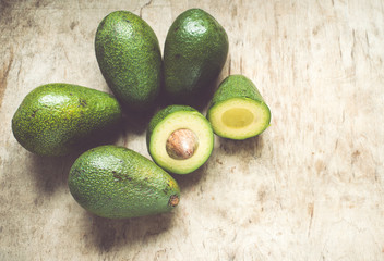 avocado on a wooden background