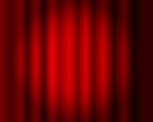 Vector Red Curtains Background, Stage Illusmination, Theater.